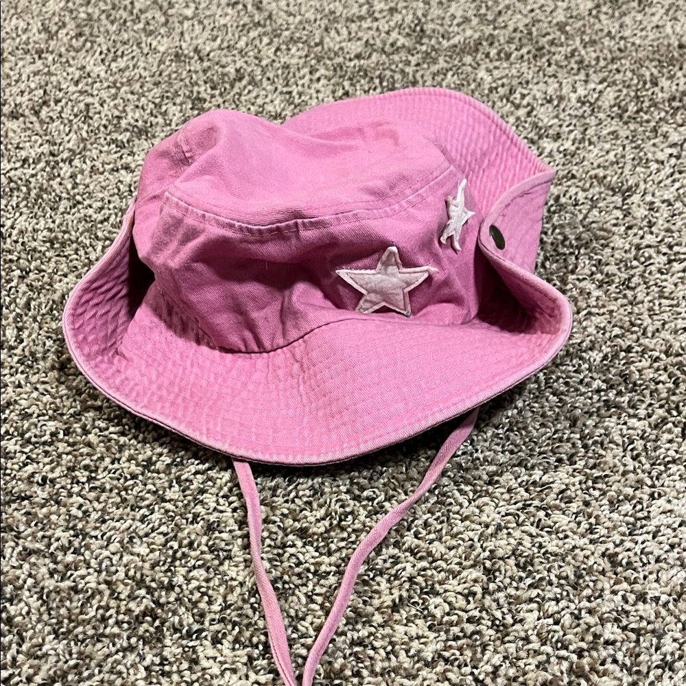 SHEIN Pink Bucket Hat with Star Patches